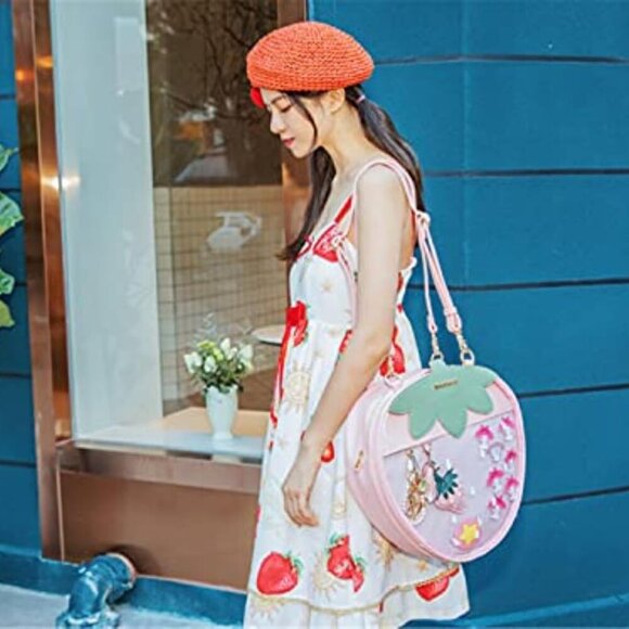 Ita Bag Strawberry Fruit Shoulder Bag Satchel Backpack Casual Daypack-Kawaii DIY - Picture 2 of 4